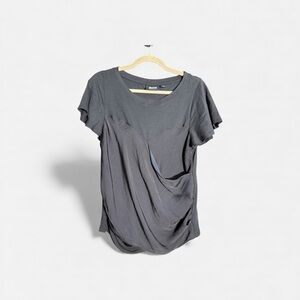 Maeve by Anthropologie Charcoal Black Short Sleeve Darkcottage Tee Top Medium